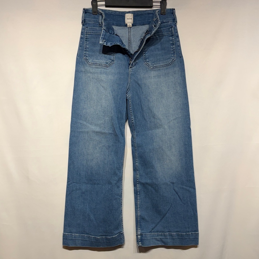 Maeve The Colette Crop High-Rise Wide-Leg Jeans Blue Algae Wash Size 29 - Picture 6 of 12